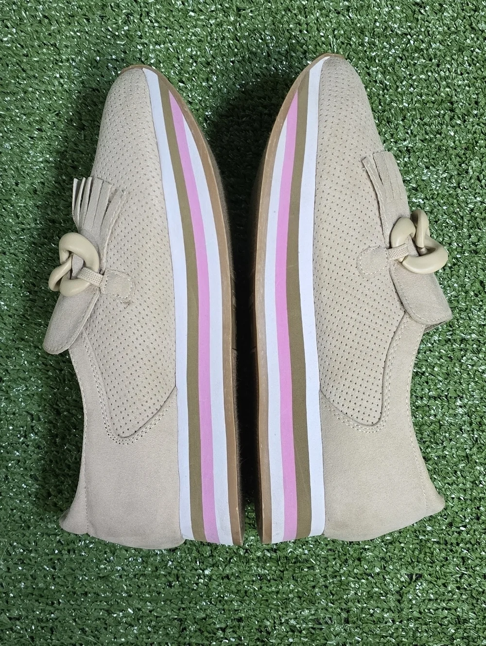 COCONUTS by Matisse Bess Light Beige EVA Platform Loafer Sneaker Hybrid Size 8